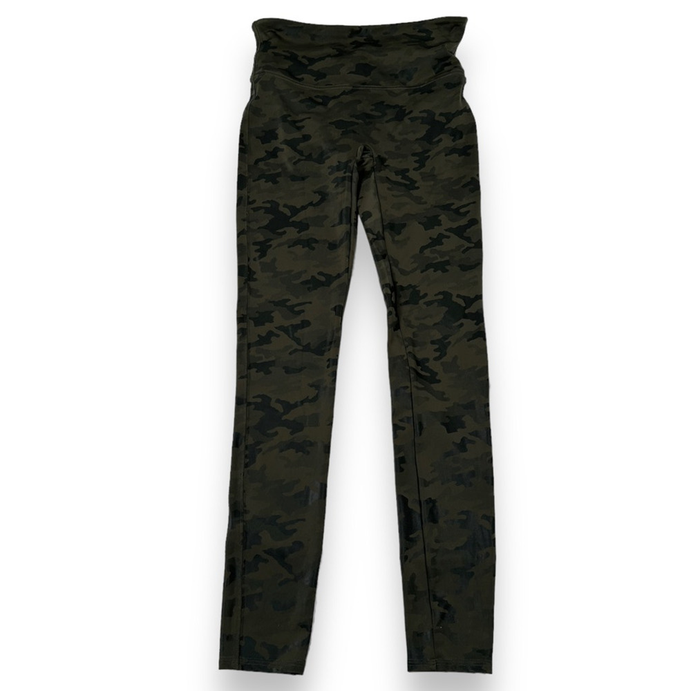 Spanx Sales Sample Camo‎ Leggings Womens Medium Pants Green Yoga Waistband